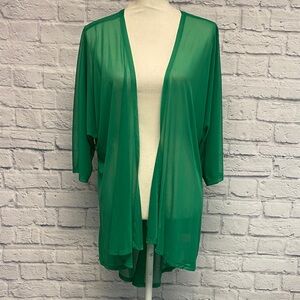 LuLaRoe Green Sheer Open Front Cardigan Size M